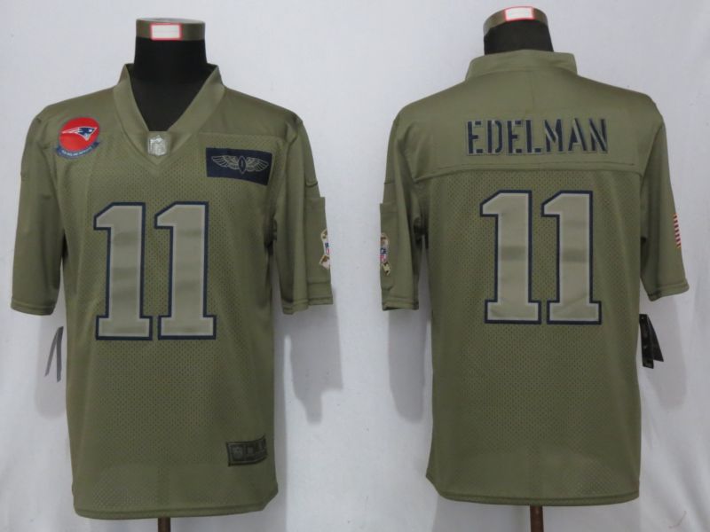 Men New England Patriots #11 Edelman Nike Camo 2019 Salute to Service Limited NFL Jerseys->new england patriots->NFL Jersey